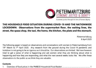 The Household Food Situation During Covid-19 And The Nationwide Lockdown