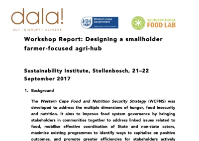 Workshop Report: Designing a smallholder farmer-focused agri-hub