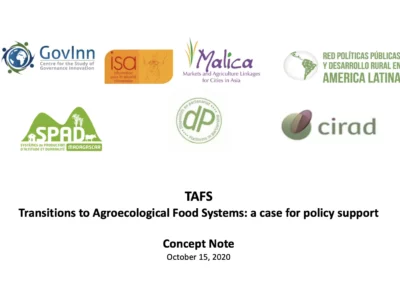 Transitions to Agroecological Food Systems: a case for policy support