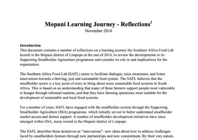 Mopani Learning Journey – Reflections